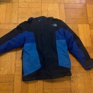 Boys North Face 2-in-1 Down Jacket - Size Small (7/8) in Blue